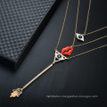 Trend Multilayer Choker Necklace with Mouth Evil Eye Pendant